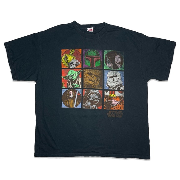 Star Wars Other - Star Wars Yoda R2D2 Darth Vader Luke Han Black Character Short Sleeve Tee Shirt